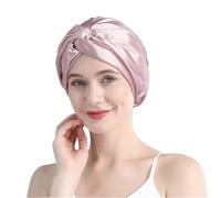 Cuffia da Notte in Seta Cuffie a turbante in seta for donna, cuffia da notte intrecciata, fascia for capelli riccia(Lotus pink)