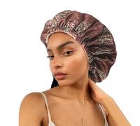 Cuffia da Notte in Seta Satin Bonnet - Fascia per Capelli Simile Alla Seta per Dormire Cuffia per Capelli Reversibile Grande per Capelli Ricci Cuffia in Raso per Donne e Ragazze