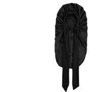 Cuffia da notte setosa in raso elastico con cuffia lunga for le donne Cofani for la cura dei capelli fascia elastica for cravatta for ricci trecce per Home(Black)