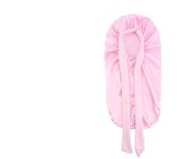 Cuffia da notte setosa in raso elastico con cuffia lunga for le donne Cofani for la cura dei capelli fascia elastica for cravatta for ricci trecce per Home(Pink)