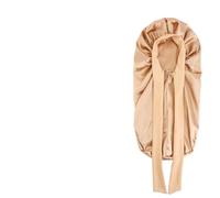 Cuffia da notte setosa in raso elastico con cuffia lunga for le donne Cofani for la cura dei capelli con fascia elastica for cravatta for capelli ricci trecce(Gold)