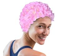 Cuffia da nuoto con fiori | Cuffia da nuoto alla con petali floreali | Comodo bagno per capelli lunghi e spessi, Goráo da bagno leggero, copertura per la testa di nuoto impermeabile