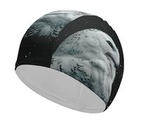 Cuffia da nuoto con gufo e stelle, unisex, per adulti, antiscivolo, comoda, resistente, facile da indossare e togliere, impermeabile, mantiene i capelli asciutti