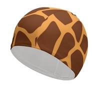 Cuffia da nuoto con stampa giraffa per adulti, donne e uomini, leggera ed elastica, cuffia da nuoto per piscina, spiaggia, nuoto sul giro, protezione per le orecchie dei capelli