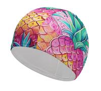 Cuffia da nuoto con tre grandi ananas, ad alta elasticità, per donne e uomini, resistente e impermeabile, mantiene i capelli asciutti, perfetta per piscina, spiaggia, nuoto