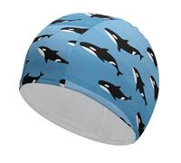 Cuffia da nuoto, cuffia da nuoto con simpatica orca, cuffie da bagno per capelli lunghi e corti