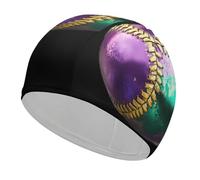 Cuffia da nuoto da baseball Mardi And Gras Color, morbida, elastica, unisex, leggera