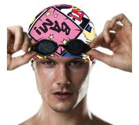 Cuffia da nuoto da donna, ad alta elasticità, con stampa, per adolescenti | Elevata elasticità per una vestibilità sicura, design leggero stampato, comodo da indossare, adatto per nuoto, lezioni