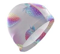 Cuffia da nuoto da uomo Hologram Strawberry Silver per capelli corti e calvi impermeabile grande cuffia da nuoto da donna Protezione capelli e riduzione resistenza gorros para nadar en piscina mujer