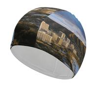 Cuffia da nuoto Hawaii Skyline Diamond Head Volcano, cuffia da nuoto resistente e altamente elastica, adatta per capelli lunghi e corti (uomini e donne)