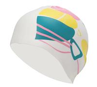 Cuffia da nuoto in silicone altamente elastica e impermeabile, copricapo e protezione per le orecchie, per adulti con capelli lunghi, ideale per sport acquatici. (irregolare)