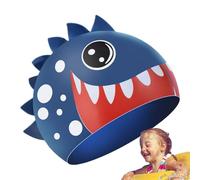 Cuffia da nuoto in silicone per bambini - Cappello dal design divertente a forma di squalo, cuffia antiscivolo impermeabile | Cappello da bagno universale per ragazze con capelli corti, medio-lunghi,