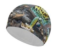Cuffia da nuoto Leopard Little Gecko, comoda cuffia da doccia per ridurre la resistenza e la protezione dei capelli, cuffia da bagno elastica morbida e resistente, mantiene invariata l'acconciatura