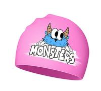 Cuffia da nuoto per bambini in silicone morbido non restrintivo, per bambini, simpatici tappi da bagno per ragazzi e ragazze (5-12 anni), Colore: rosa., 5Y-12Y