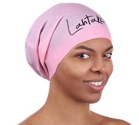 Cuffia da nuoto per capelli lunghi, cuffia da nuoto extra large, cuffia da nuoto per donne, uomini, adulti e bambini, impermeabile, in silicone, dreadlocks (quarzo rosa, L)