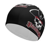 Cuffia da nuoto per donne e uomini con teschio da capitano pirata, cuffia da nuoto per nuoto