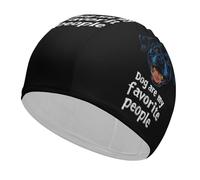 Cuffia da nuoto per uomo e donna "I cani sono le mie persone preferite", cuffia da doccia elastica adatta a capelli lunghi e ricci, accessori da nuoto