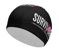 Cuffia da nuoto unisex con nastro rosa per sopravvissuta al cancro al seno, comoda e antiscivolo, per il tempo libero