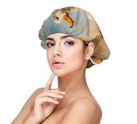 Cuffia da trekking in raso di seta per dormire, a doppio strato, regolabile, elastica, per dormire, da donna, per capelli ricci, colore nero