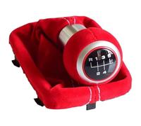 Cuffia del cambio manuale di ricambio per auto A3 S3 2001 2002 2003 5/6 velocità in pelle scamosciata nera rossa completa per leva del cambio (6 velocità, nera) (5 marce rosso)
