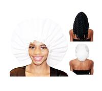 Cuffia di Seta, Cuffia Capelli Notte, Berretto da Notte in Raso, Cappello per Capelli per Dormire in Raso con Scrunchies per Donna e Ragazza (White,2pcs)