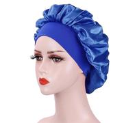 Cuffia Di Seta Per Dormire Grande cofano in raso Berretto da notte in seta for Cofano lungo in con fascia for la testa Avvolgere il bordo del for le donne Capelli ricci a treccia(Kuan RoyalBlue)