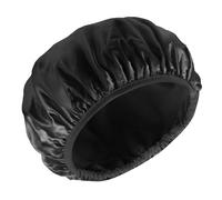 Cuffia doccia a 3 strati, impermeabile, grande cuffia da doccia regolabile, morbida fodera in spugna per doccia, spa (nero)