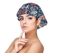 Cuffia estiva da spiaggia in seta satinata per donne che dormono, a doppio strato, regolabile, per capelli ricci
