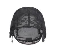 Cuffia for parrucca in pizzo da 1 pezzo for realizzare parrucche con fascia elastica for cappuccio con cinghie regolabili(Black,Large)