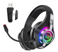 Cuffia gaming rgb 3 connessione Bluetooth wireless cablata microfono Over Ear