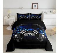 Cuffia Gioco trapuntato Set Letto Nota Melodia Musica Copriletto 135x200cm Gioco di Video Gioco Inverno Estate Giù Consolatore Controller di Gioco 2 pz Nero