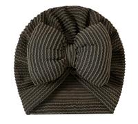 Cuffia in cotone a righe per bambini con grande fiocco traspirante morbido cappello a righe unisex per neonati 0-18 mesi traspirante bambino, Verde scuro, Taglia unica