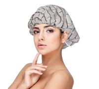 Cuffia in morbido raso per donne che dormono - stampa con muro di mattoni bianchi vecchi, regolabile e traspirante, per capelli lunghi, ideale per andare a letto, cura dei capelli e dormire