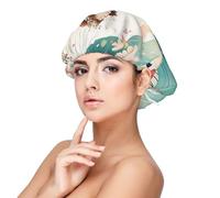 Cuffia in morbido raso per donne che dormono - stampa stravagante con sussurri, regolabile e traspirante, per capelli lunghi, ideale per andare a letto, cura dei capelli e dormire comodamente nero