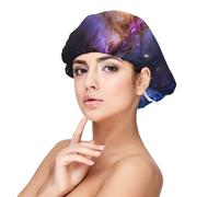 Cuffia in morbido raso per donne che dormono - Universo Galaxy Star Space Print, regolabile e traspirante, cuffia notte per capelli lunghi, ideale per andare a letto, cura dei capelli e dormire