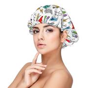 Cuffia in raso di seta per donne che dormono, a doppio strato, regolabile, per la stagione scolastica, per capelli ricci