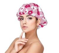 Cuffia in seta con cuore scozzese rosa shocking per dormire donne e uomini - regolare il cofano in raso per dormire, morbido cuffia per dormire