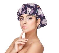 Cuffia in seta koala viola per dormire, unisex, regolabile, in raso, per dormire, morbida cuffia per dormire