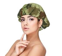 Cuffia in seta mimetica verde aeronautica per dormire, per donne e uomini, regolabile in raso, per dormire, morbida cuffia per dormire