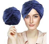 Cuffia Seta Capelli Ricci, Cuffia Capelli Ricci Notte per Dormire, Doppio Strato Cuffia di Seta per la Notte Capelli Ricci, Abbina Fascia Elastica Forte Applicare al Lavaggio, Trucco, Sport