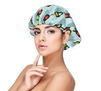 Cuffia in seta per dormire, unisex, morbida, regolabile, con stampa a semaforo, elastica, in raso, per dormire, comoda cuffia per capelli ricci in seta simile per dormire, colore nero