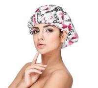 Cuffia in seta per dormire, unisex, morbida, regolabile, Torre Eiffel, con stampa di amore, in raso, per dormire, comoda cuffia per capelli ricci in seta simile per dormire, nera