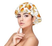 Cuffia in seta per dormire, unisex, regolabile, elastica, astratta, stampa cipolla in raso, per dormire, morbida e confortevole, simile a capelli ricci in seta, per dormire, colore nero