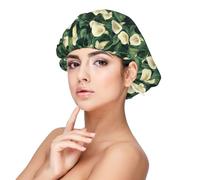 Cuffia in seta per dormire, unisex, regolabile, elastica, bianca, con stampa di calle, in raso, per dormire, morbida e confortevole, simile alla seta, capelli ricci
