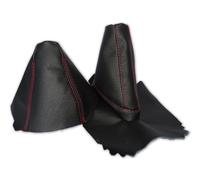 Cuffia Leva Cambio e Freno Per BMW Z4 2002-2008 Pelle Cuciture Rosso