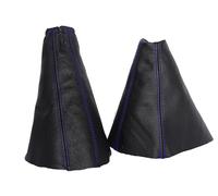 Cuffia Leva Cambio e Freno Per Hyundai Coupe 1996-1999 Pelle Nero Cuciture Blu