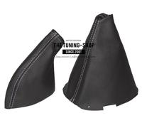 Cuffia Leva Cambio E Freno Per Nissan 200SX S14 Silvia 2 pannelli Cuciture Bianc