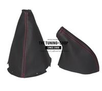 Cuffia Leva Cambio E Freno Per Nissan 200SX S14 Silvia 2 pannelli Cuciture Rosso