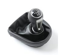 Cuffia Leva Cambio Manuale + Pomello + Ghiera Telaio Compatibile con Seat Leon Altea Toledo 2005-2012 Cuciture Nere Set Completo Ricambio Auto (5 Marce)
