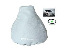 Cuffia Leva Cambio Per Fiat 500 Abarth 07+ Pelle Baby Blue "500" Bianco + Telaio